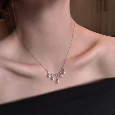 Lustrous Pearl Drop Strand Necklace