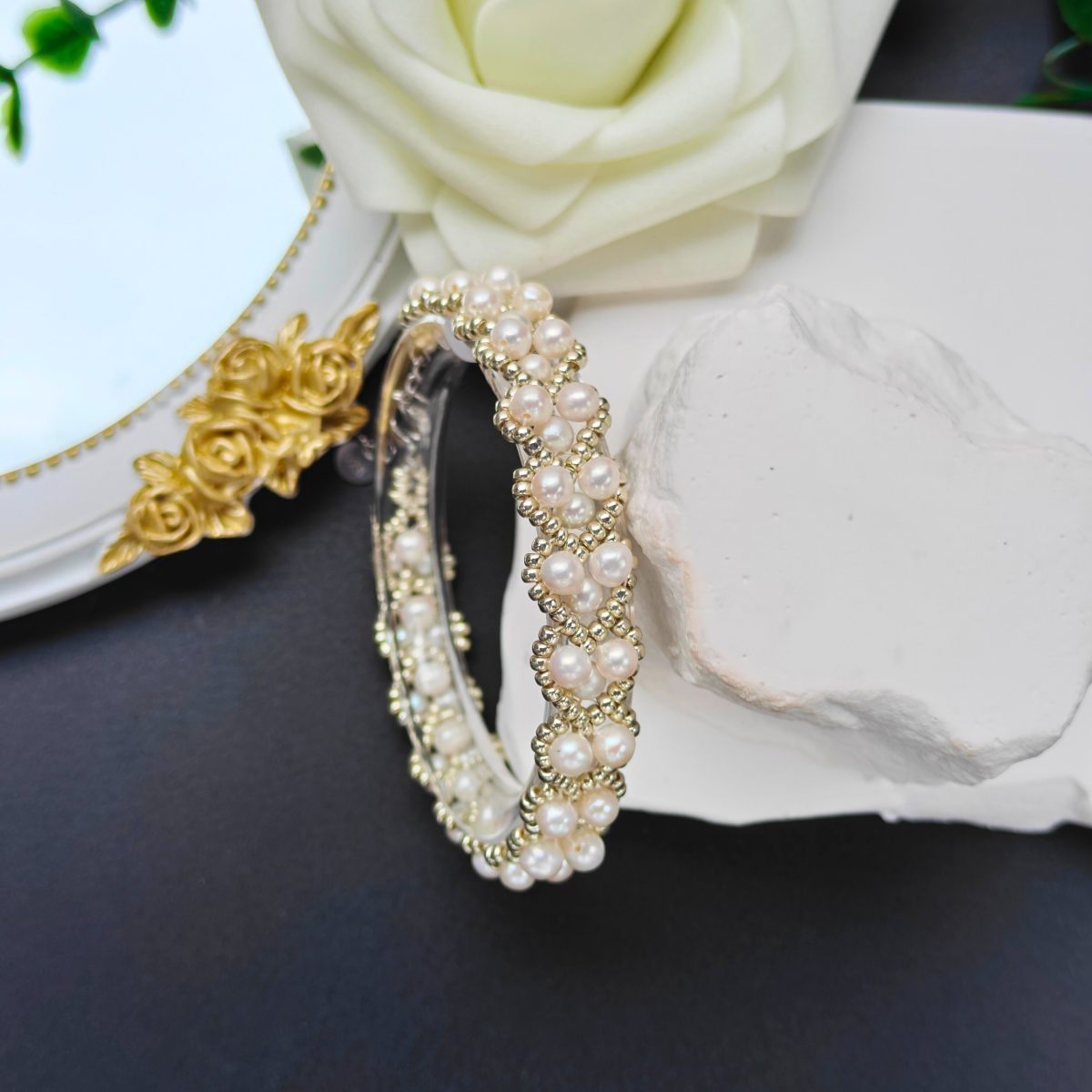 2025 Pearl Sweetheart Bracelet – Handmade with natural pearls, Miyuki beads and alloy accessories