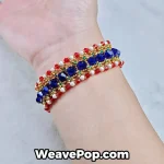 Royal Sapphire Mix bead bracelet worn on wrist – B011 sapphire bead kit