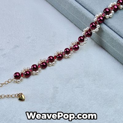 ruby pearl crystal bead bracelet kit B024 – crystal pearls and rhinestones design