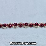 close-up ruby crystal pearl bracelet details – rhinestone bead bracelet kit B024