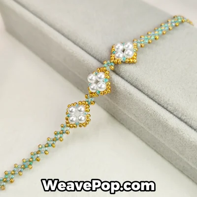 Pearl diamond weave bead bracelet kit B028 – main image