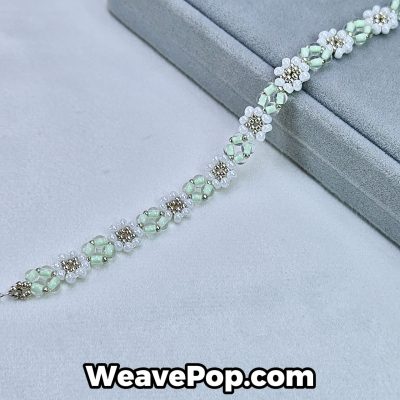 mint flower photochromic bead bracelet kit B031 – MIYUKI seed beads