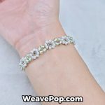 mint flower seed bead bracelet on wrist – photochromic bead bracelet kit