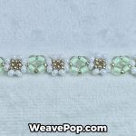 close-up of mint flower seed bead pattern with photochromic beads – B031 bracelet detail