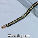 black and gold seed bead bracelet kit B035 – woven bead design