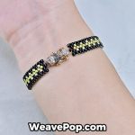 minimalist black and gold bracelet worn on wrist – seed bead bracelet kit