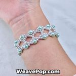 Mint Pearl Lattice bracelet worn on wrist – pearl bead bracelet kit B036