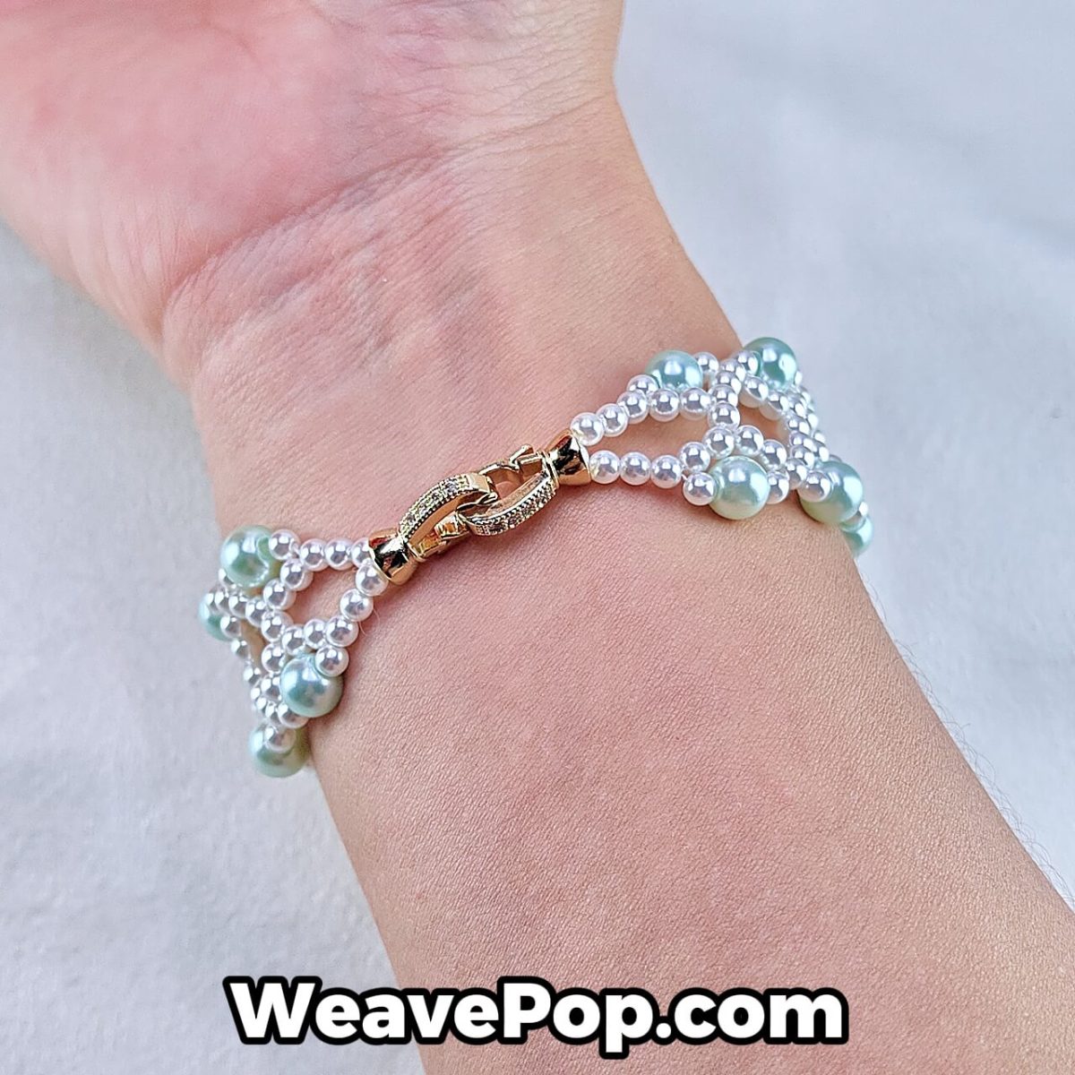 Swarovski pearl lattice bracelet – beginner bead bracelet kit B036