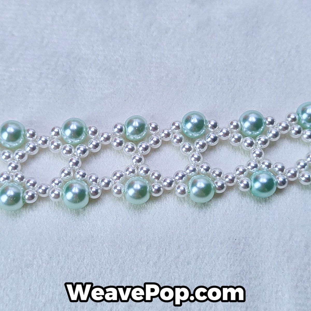 close-up pearl lattice bead bracelet – B036 Swarovski pearl kit