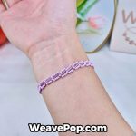 Lavender Tube Mix bead bracelet worn on wrist – bead bracelet kit B039