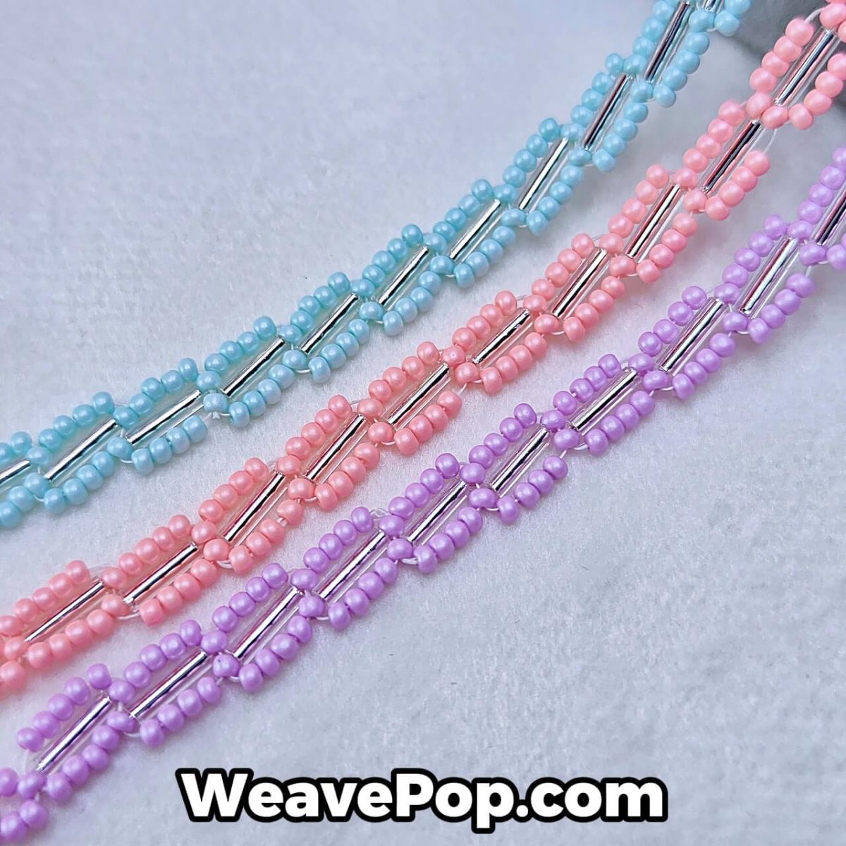 close-up pastel tube bead bracelet details – bead bracelet kit B039