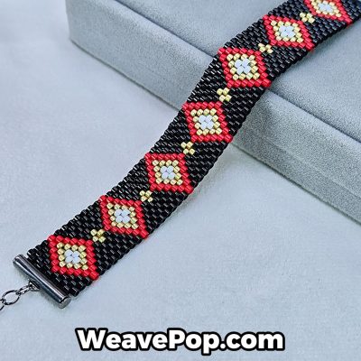 wide diamond pattern bead bracelet kit B041 – seed bead design