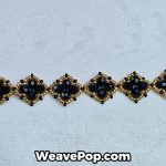 close-up detail of black and gold square bead bracelet B042 DIY kit