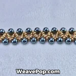 Detail of MIYUKI seed beads and crystal pearl beads in bracelet kit B030
