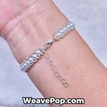 Elegant white pearl bracelet worn on wrist – Swarovski bead bracelet kit
