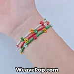 B049 Christmas bead bracelet – wearing view 1
