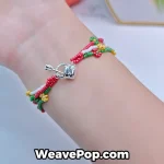 B049 daisy bead bracelet – wearing view 2