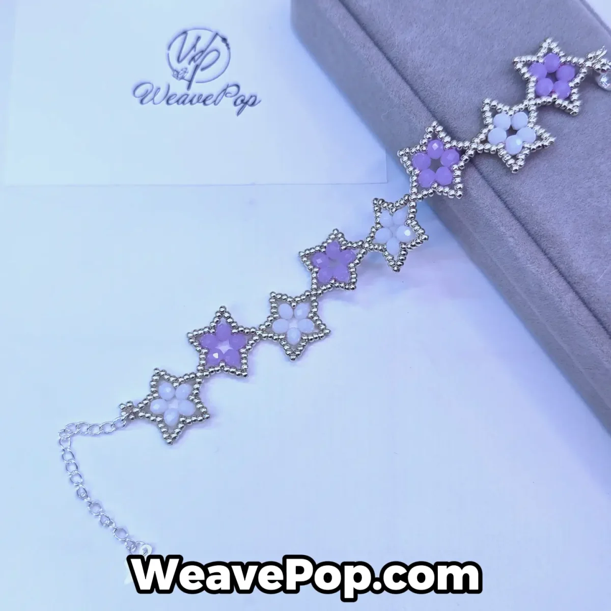 Bead Bracelet Kit B051 Moonlit Lilac five-point star bracelet with miyuki beads