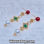 christmas crystal pearl earring making kit E001 – flat lay display