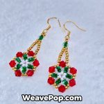 christmas snowflake beaded earring making kit E002 – flat lay display