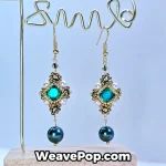 crystal dangle earring making kit E003 – dark green – hanging display