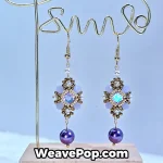crystal dangle earring making kit E003 – deep purple – hanging display