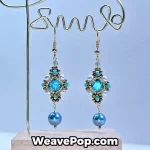 crystal dangle earring making kit E003 – light blue – hanging display