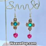 crystal dangle earring making kit E003 – wine red – hanging display