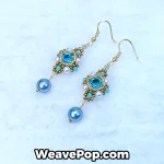 crystal dangle earring making kit E003 – light blue – flat lay