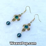 crystal dangle earring making kit E003 – dark green – flat lay