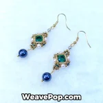 crystal dangle earring making kit E003 – dark blue – flat lay