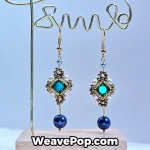 crystal dangle earring making kit E003 – dark blue – hanging display