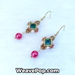 crystal dangle earring making kit E003 – wine red – flat lay