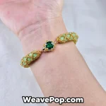 Woven bead bracelet kit B038 – bracelet wearing photo 2