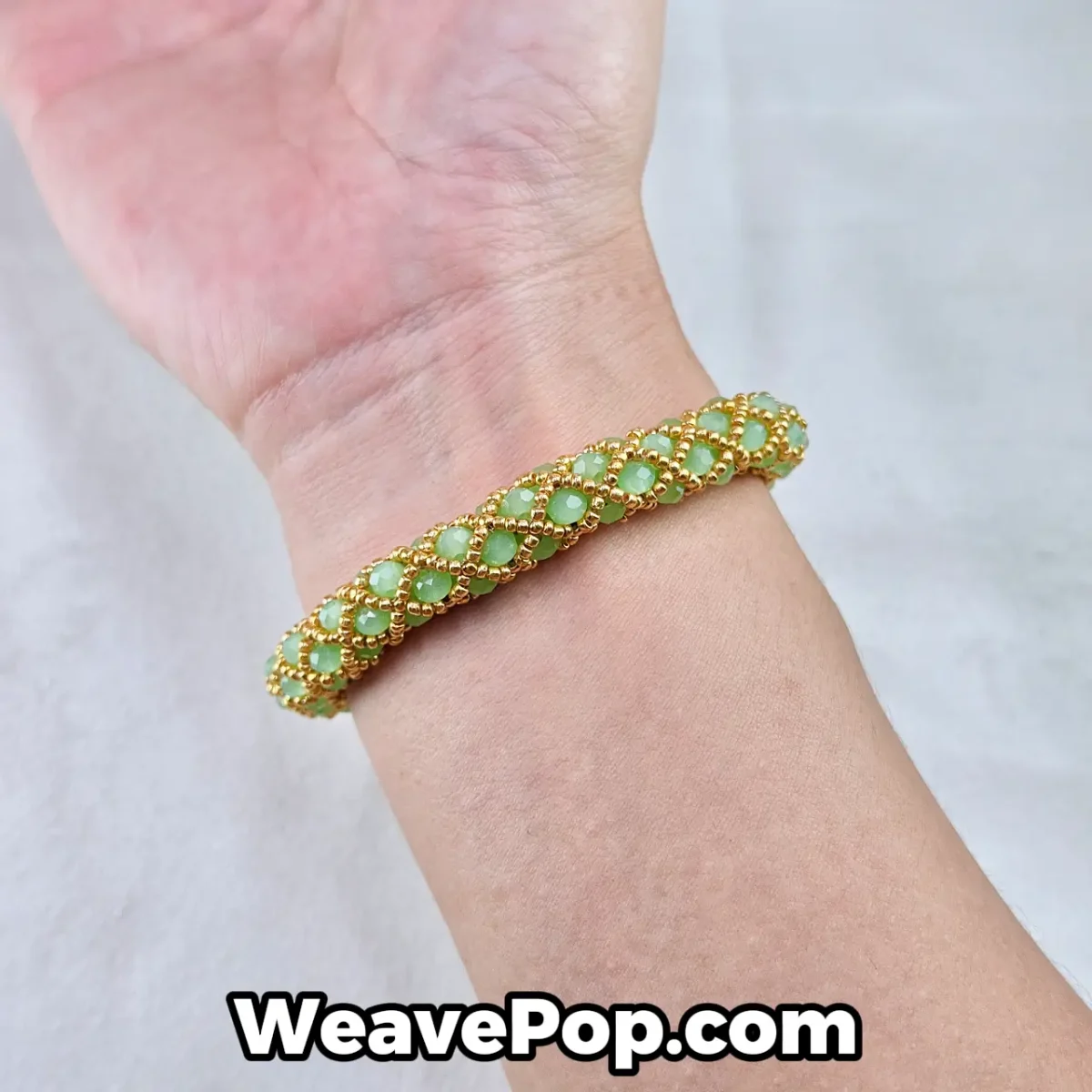 Woven bead bracelet kit B038 – bracelet wearing photo 1