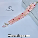 pink bead bracelet kit B052 with pearls and seed beads