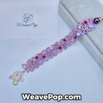 purple bead bracelet kit B052 with pearls and seed beads