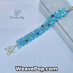 blue bead bracelet kit B052 with pearls and seed beads