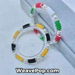 bead bracelet kit B053 – Mint Candy Mix and Golden Noir Mix color block bangle designs