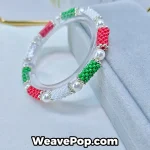 Mint Candy Mix MIYUKI bead bracelet B053 – color block bangle design