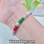 Mint Candy Mix bead bracelet worn on wrist – MIYUKI bangle kit B053