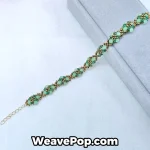 Bead bracelet kit B055 in green color with flat beads and seed beads