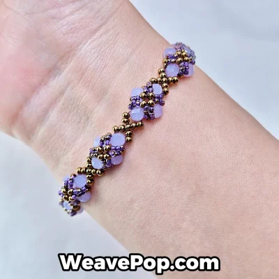 Purple bead bracelet kit B055 bracelet worn on wrist