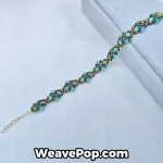 Bead bracelet kit B055 in blue color with flat beads and seed beads