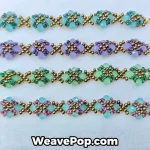 Bead bracelet kit B055 close-up showing flat beads and seed bead details