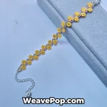 Bead bracelet kit B056 yellow beaded flower bracelet flat lay