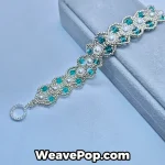 Bead bracelet kit B057 with pearls and bicone beads flat lay