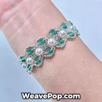 Beaded pearl bracelet from bead bracelet kit B057 worn on wrist