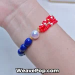 bead bracelet kit flower charm design worn on wrist b058